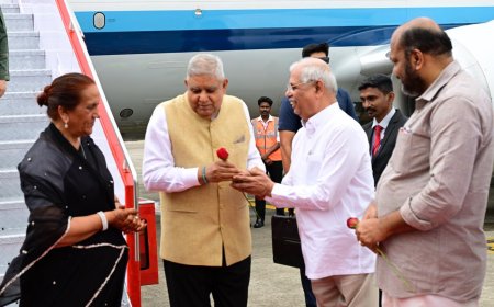 ഉപരാഷ്ട്രപതിക്ക് ഊഷ്മളമായ വരവേൽപ്പ്