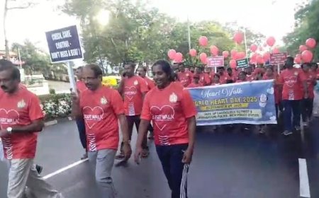 ലോക ഹൃദയ ദിനത്തോടനുബന്ധിച്ച് തിരുവനന്തപുരത്ത് ഇന്ന് കൂട്ട നടത്തം സംഘടിപ്പിച്ചു.