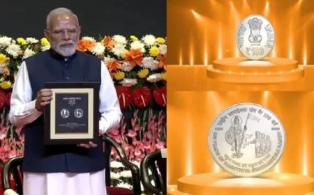 ആർഎസ്എസ് ശതാബ്ദിയിൽ പ്രധാനമന്ത്രി മോദി 100 രൂപ നാണയവും സ്റ്റാമ്പും പുറത്തിറക്കി; ഇന്ത്യൻ കറൻസിയിൽ ആദ്യമായി 'ഭാരത് മാതാ' ആലേഖനം ചെയ്തു