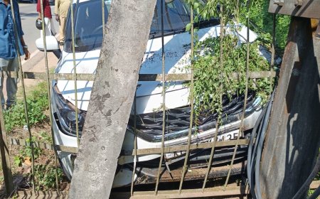 നഗരൂർ പാറമുക്കിൽ നിയന്ത്രണം തെറ്റിയ കാർ ട്രാൻസ്ഫോമറിന്റെ കമ്പിവേലിയും പോസ്റ്റും തകർത്തു