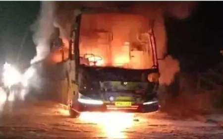 ഹൈദരാബാദിൽ ബസിന് തീപിടിച്ച്  25 പേർ മരിച്ചു വൻ ദുരന്തം.