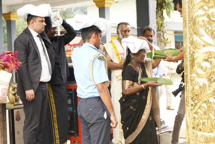 *ശബരിമല ദർശനം പൂർത്തിയാക്കി രാഷ്ട്രപതി ദ്രൗപതി മുർമു* 