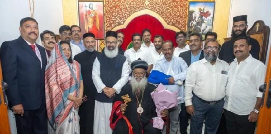 പരിശുദ്ധ കാതോലിക്കാ ബാവാ തിരുമേനിക്ക് ഊഷ്മളമായ സ്വീകരണം നൽകി