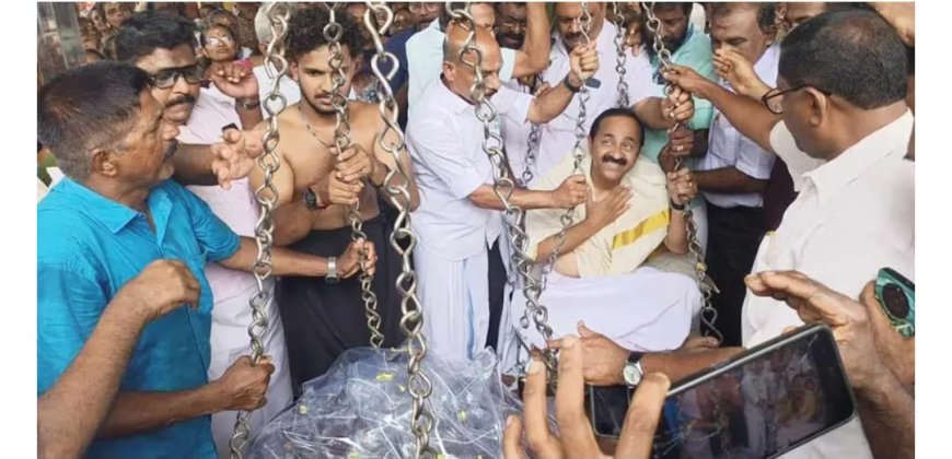 *നിയമസഭാ തിരഞ്ഞെടുപ്പിൽ വിജയിക്കാൻ നേർച്ച; പ്രതിപക്ഷ നേതാവ് വി.ഡി. സതീശന് ഉണ്ണിയപ്പം കൊണ്ട് തുലാഭാരം*