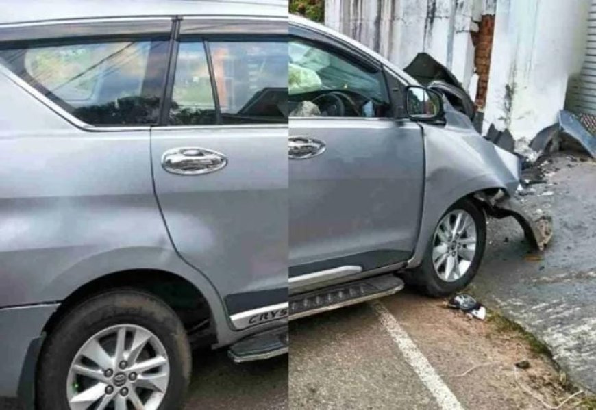 ശബരിമല തീർഥാടകരുടെ കാർ നിയന്ത്രണംവിട്ട് മതിലിൽ ഇടിച്ചു; നാലുപേർക്ക് പരിക്ക്