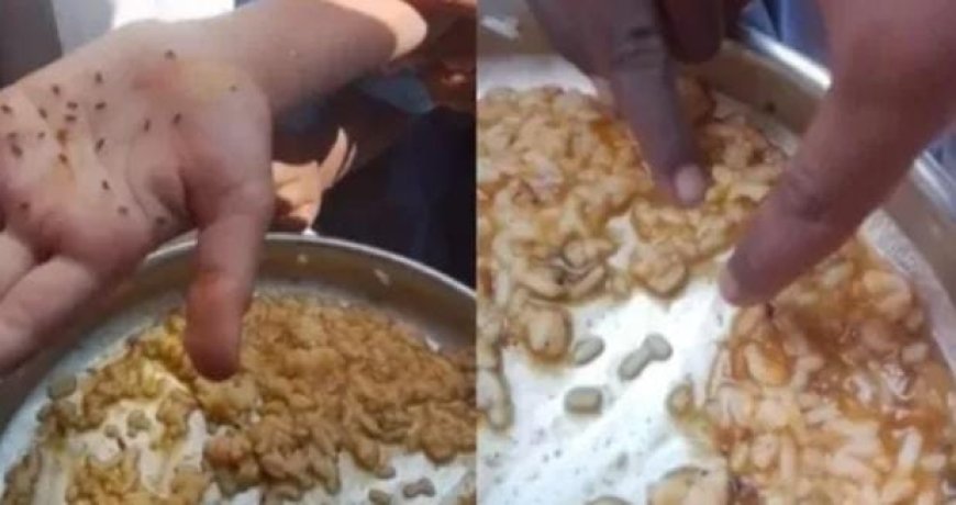 കർണാടകയിൽ സർക്കാർ സ്കൂളിൽ ഉച്ചഭക്ഷണത്തി ൽ പുഴുക്കൾ. പാചകക്കാ രനെയും രണ്ട് ജീവനക്കാ രെയും സസ്പെൻഡ് ചെയ്തു