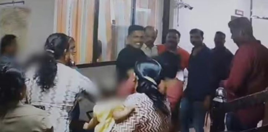 ഗർഭിണിയെ മുഖത്തടിച്ച് എസ്എച്ച്ഒ; സ്റ്റേഷനിലെ ദൃശ്യങ്ങൾ പുറത്ത്, മർദ്ദനമേറ്റത് പൊലീസ് കസ്റ്റഡിയിൽ എടുത്തയാളുടെ ഭാര്യയ്ക്ക്