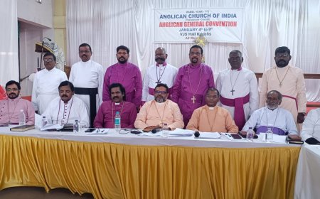 ആംഗ്ലീക്കൻ ചർച്ച് ഓഫ് ഇന്ത്യയുടെ പ്രത്യേക സിനഡ് മീറ്റിങ് :ആർച്ച് ബിഷപ്പ്, വൈസ് ചെയർമാൻ, ബിഷപ്പ്, സെക്രട്ടറി എന്നിവരെ തിരഞ്ഞെടുത്തു