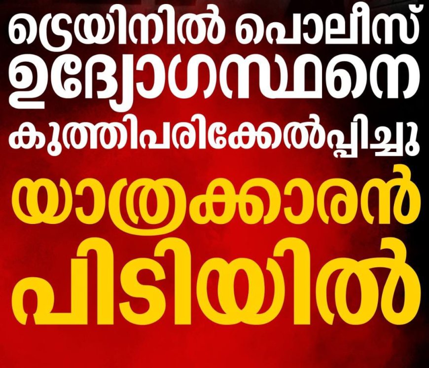 കോട്ടയം: ട്രെയിനിൽവെച്ച് പൊലീസ് ഉദ്യോഗസ്ഥനെ കുത്തിപരിക്കേൽപ്പിച്ച് യാത്രക്കാരൻ.