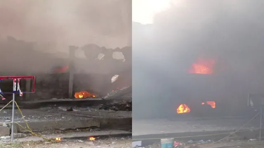 തൃശൂരിൽ വൻ തീപിടിത്തം; റെയിൽവേ പാർക്കിങിൽ അഞ്ഞൂറിലധികം ബൈക്ക് കത്തിനശിച്ചു