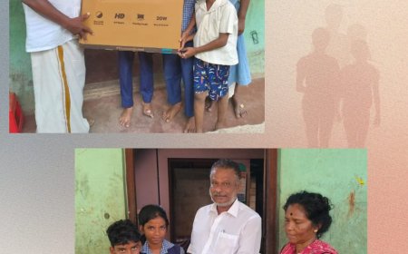 നിർധന കുടുംബത്തിലെ വൃക്കകൾ തകരാറിലായ കുരുന്നുകൾക്ക് മാനസിക ഉല്ലാസത്തിന് ടിവി യും തുടർ ചികിത്സക്കായി ധനസഹായവും നൽകി പൊതു പ്രവർത്തകൻ വൈഷ്ണവ് പ്രസന്നൻ.