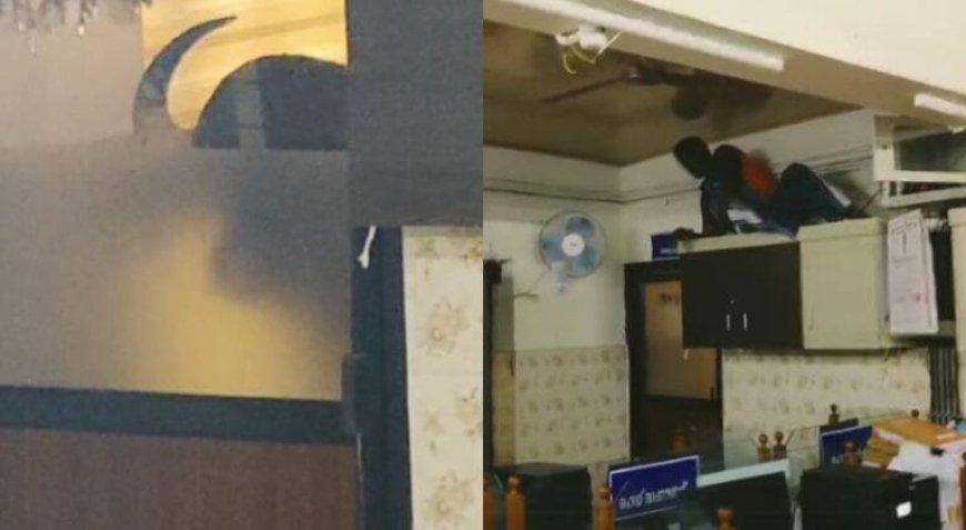 മറയൂരിൽ കാട്ടുപോത്ത്; പഞ്ചായത്ത് ഓഫീസിലും ഹോട്ടലിലും പരാക്രമം